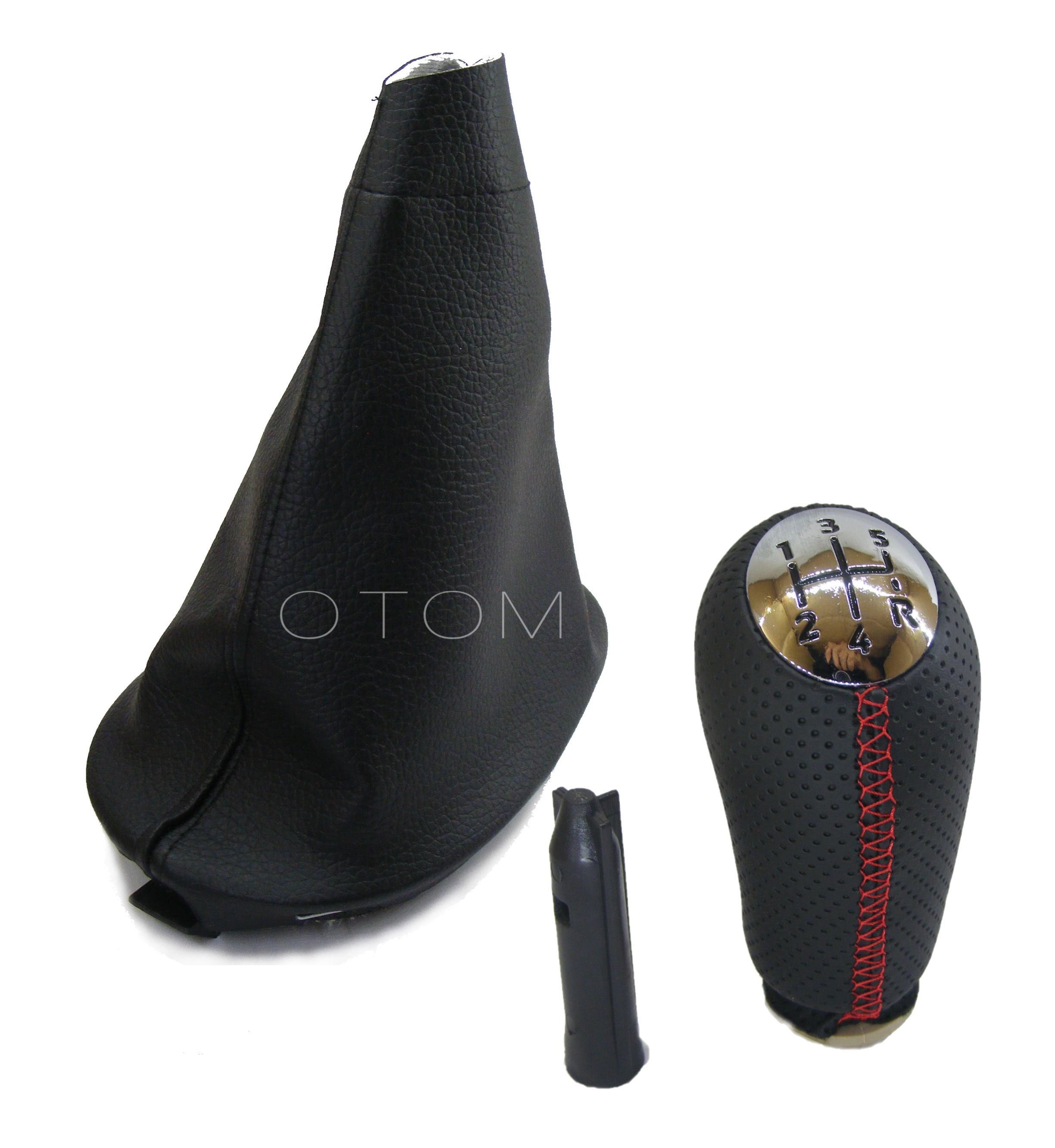 Renault Symbol Thalia Vites Körüğü ve Deri Vites Topuzu (Kırmızı Dikişli) Renault Symbol Thalia Vites Körüğü ve Deri Vites Topuzu (Kırmızı Dikişli)